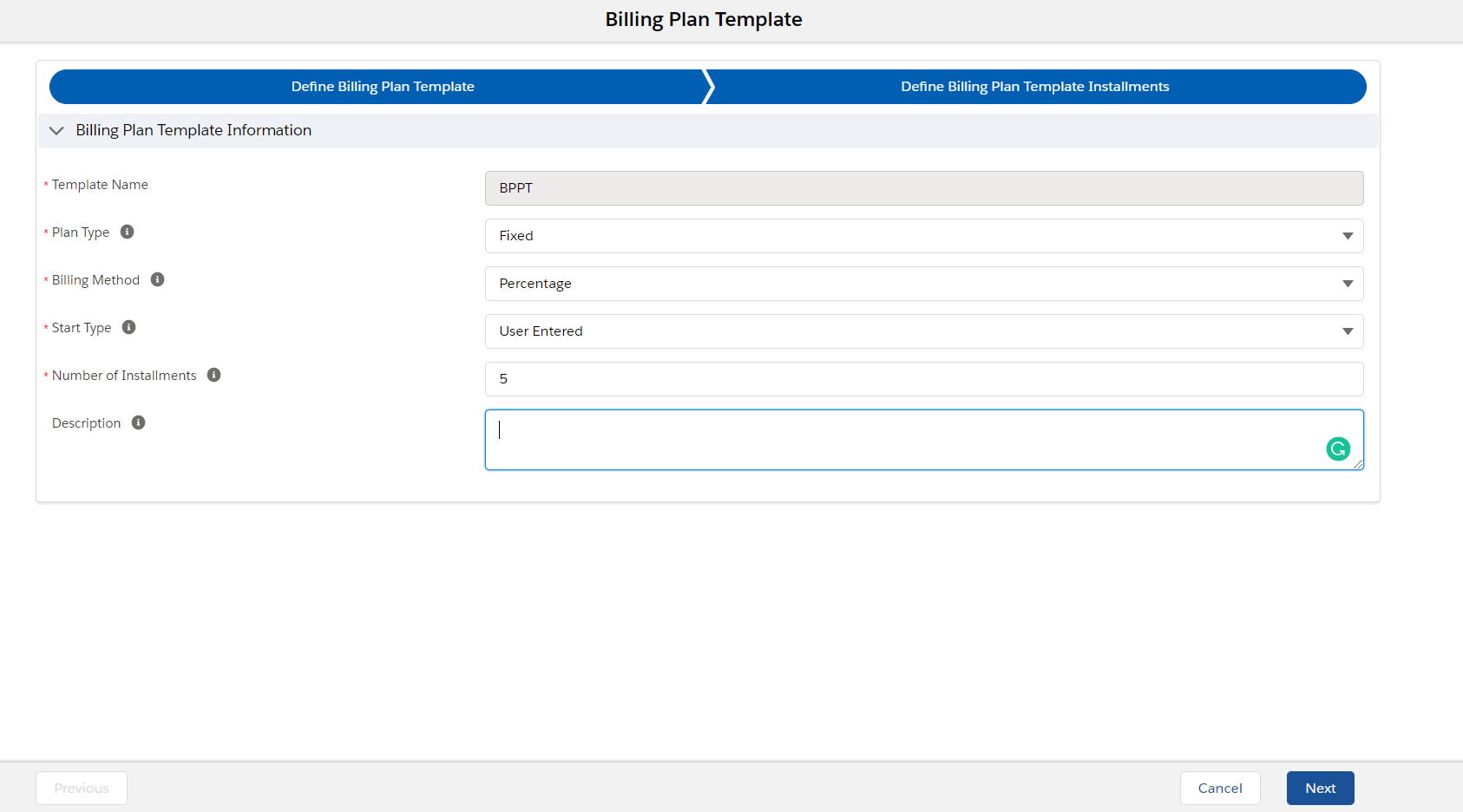 billing plan assignment