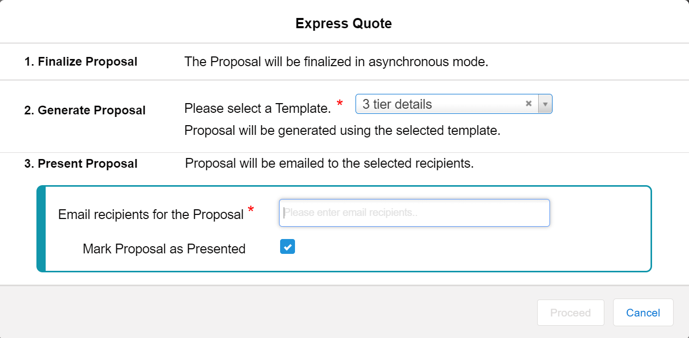 Using Express Proposal